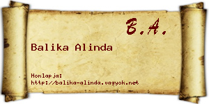 Balika Alinda névjegykártya